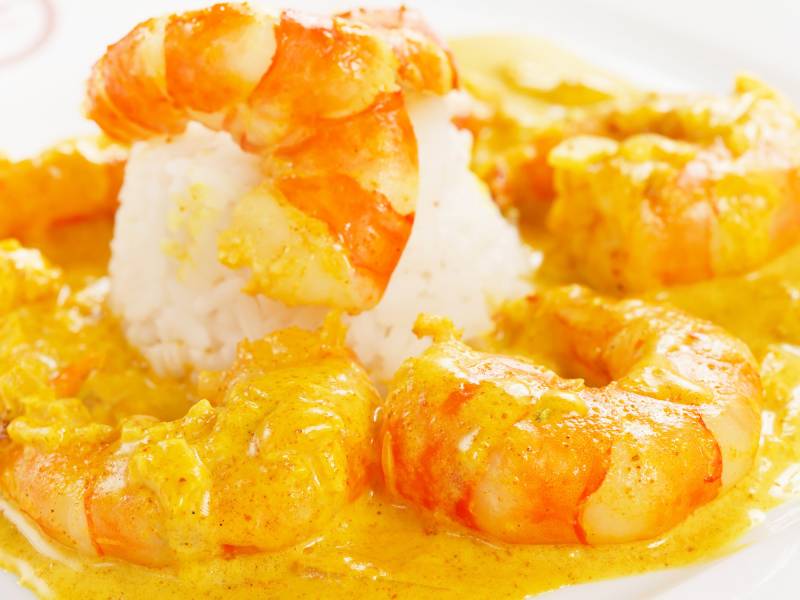 Crevettes au curry